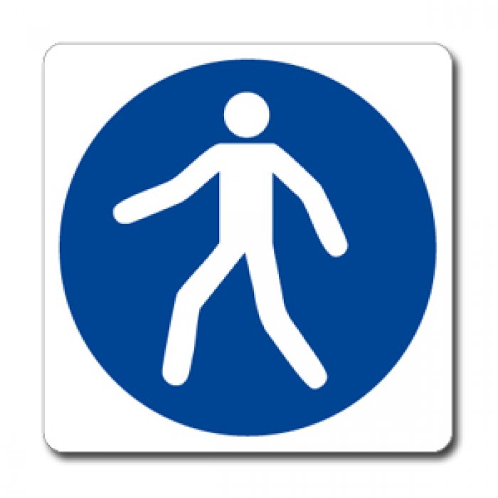 PASSAGGIO OBBLIGATORIO PER PEDONI (CON TESTO) NORMA UNI EN ISO 7010 (M0241046)