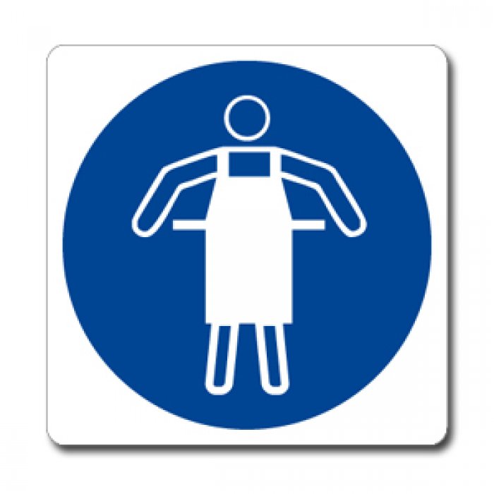 OBBLIGATORIO INDOSSARE IL GREMBIULE PROTETTIVO NORMA UNI EN ISO 7010 (M026940)