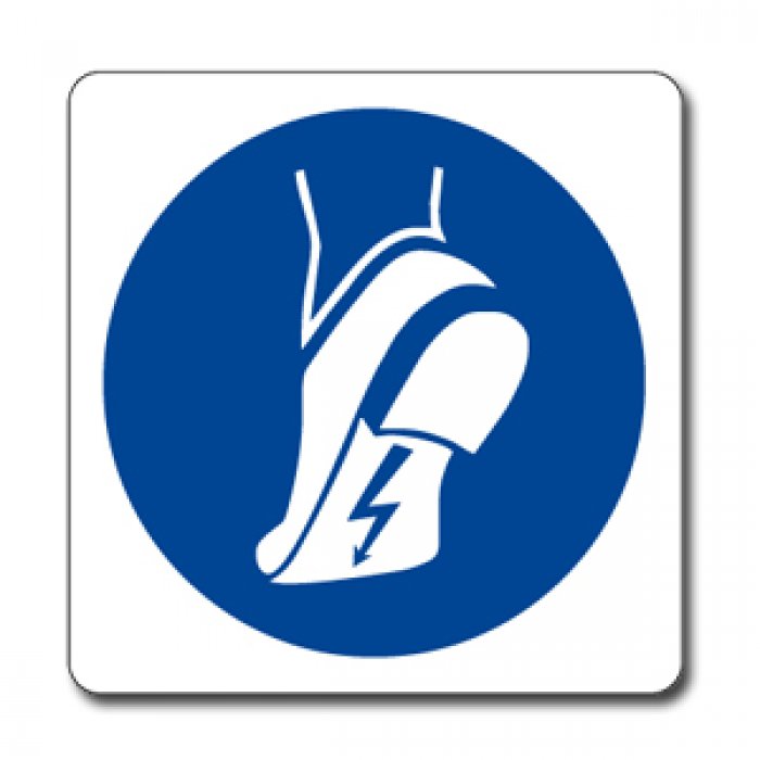 OBBLIGATORIO INDOSSARE CALZATURE ANTISTATICHE NORMA UNI EN ISO 7010 (M032946)