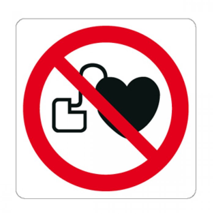 VIETATO L'ACCESSO AI PORTATORI DI STIMOLATORI CARDIACI ATTIVI NORMA UNI EN ISO 7010 (P007536)