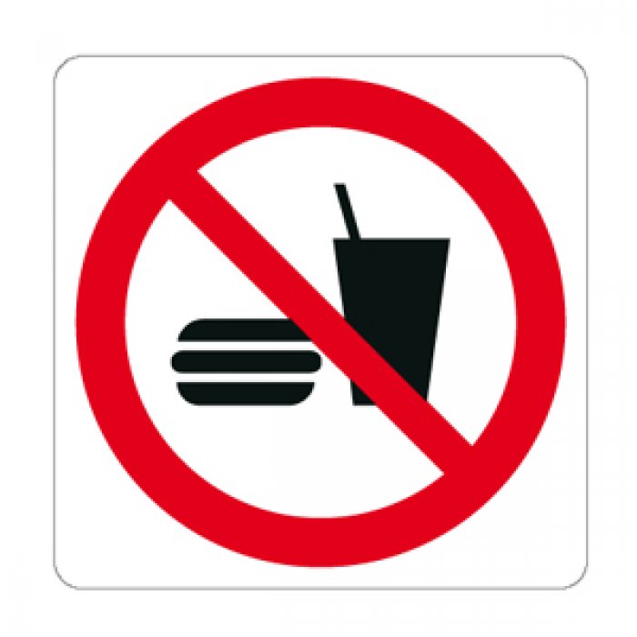 VIETATO MANGIARE O BERE NORMA UNI EN ISO 7010 (P022519)