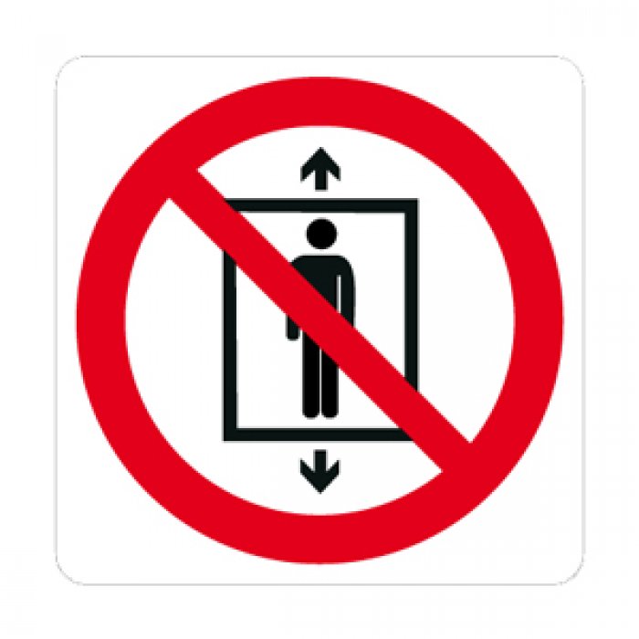VIETATO L'USO DI QUESTO ASCENSORE ALLE PERSONE NORMA UNI EN ISO 7010 (P027534)