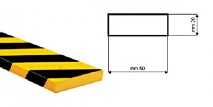 PARACOLPI POLIURETANO TIPO D GIALLO NERO C/BIADES. (PCE524D)