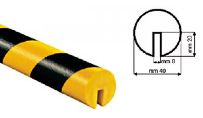 PARACOLPI POLIURETANO TIPO B GIALLO NERO (PCE525B)