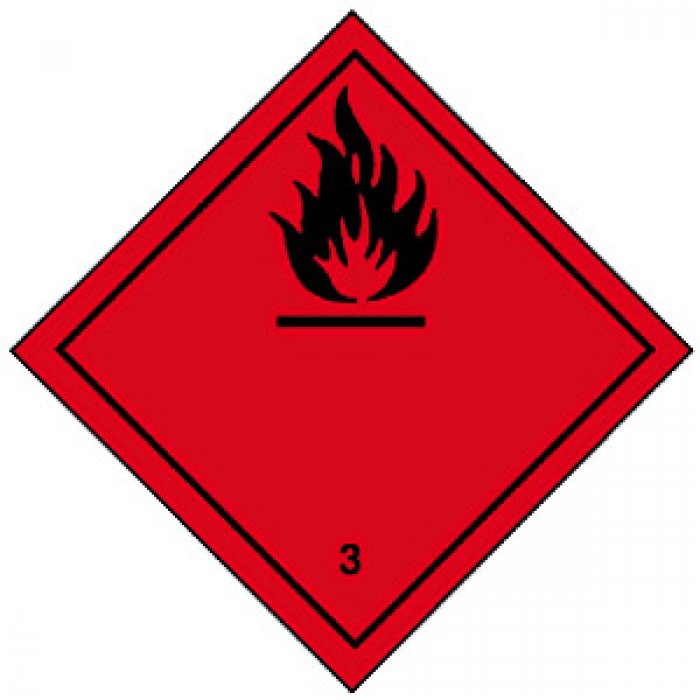 ETICHETTA AUTOADESIVA LIQUIDI INFIAMMABILI CLASSE 3 (PPA6112)