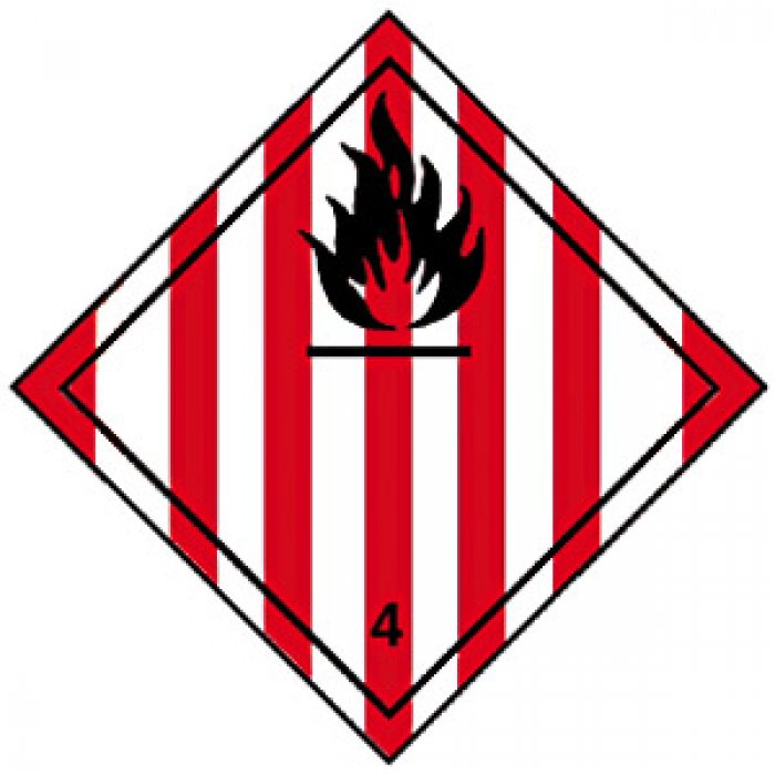 ETICHETTA AUTOADESIVA SOLIDI INFIAMMABILI CLASSE 4.1 (PPA6113)