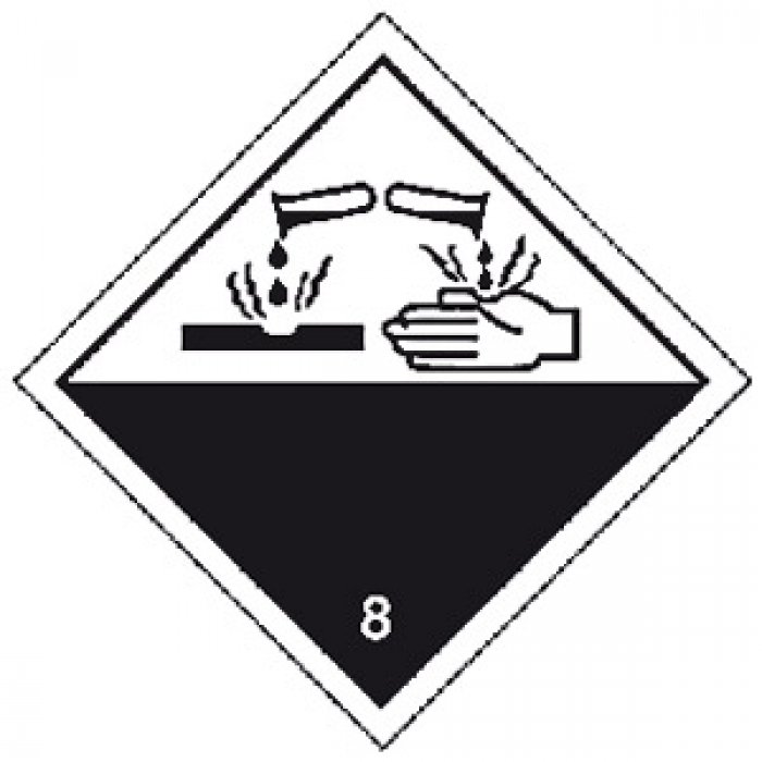 ETICHETTA AUTOADESIVA CORROSIVI CLASSE 8 (PPA6116)