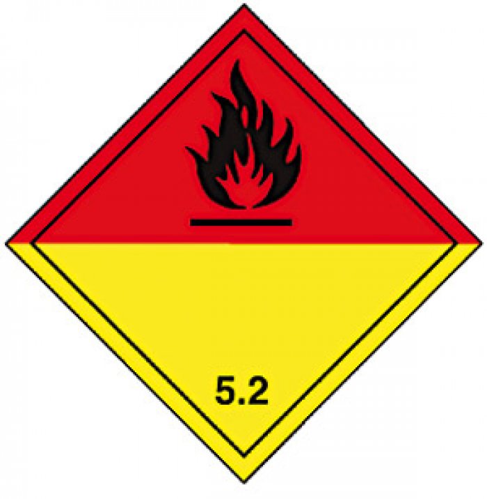 ETICHETTA AUTOADESIVA PEROSSIDI ORGANICI CLASSE 5.2 (PPA6125)