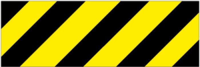 PELLICOLA AUTOADESIVA RIFRANGENTE STRISCE GIALLO/NERO DES.MM 450X150 (PPRD455GN)