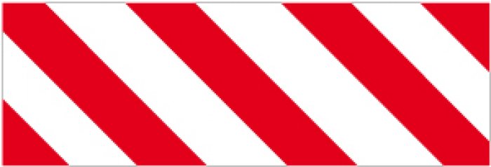 PELLICOLA AUTOADESIVA RIFRANGENTE STRISCE BIANCO/ROSSO SIN.MM 450X150 (PPRS455BR)