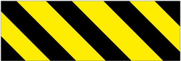 PELLICOLA AUTOADESIVA RIFRANGENTE STRISCE GIALLO/NERO SIN.MM 450X150 (PPRS455GN)