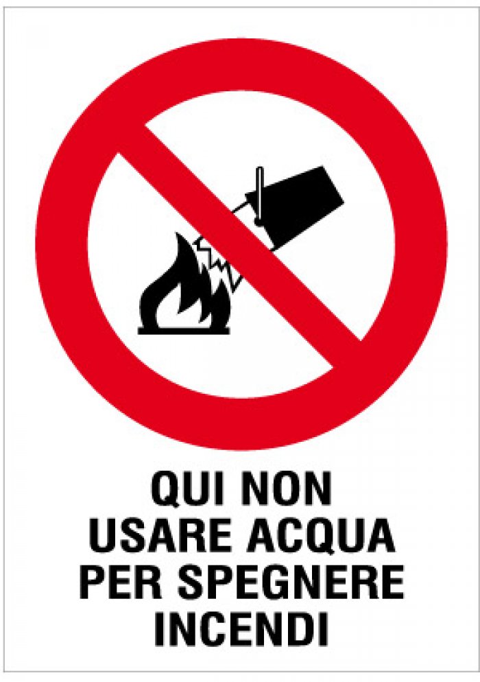 QUI NON USARE ACQUA PER SPEGNERE INCENDI PER INTERNI (R749)