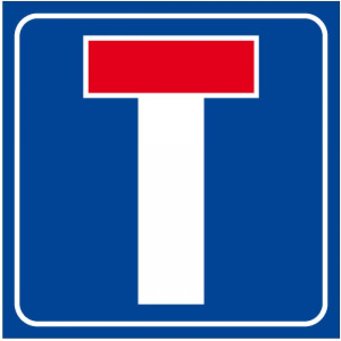 QUAD. LAMIERA SCATOLATO RIFRANGENTE LATO MM. 600-STRADA CHIUSA (STL1309N)