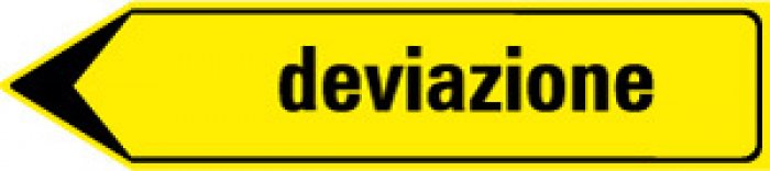 TABELLA LAMIERA SCATOLATO RIFRANG. MM 1300X300-SEGNALE DEVIAZIONE SX (STL1407SP)