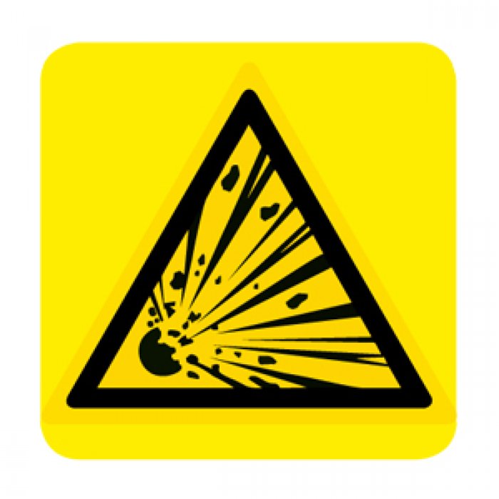 MATERIALI ESPLOSIVI (CON TESTO) NORMA UNI EN ISO 7010 (W002336)