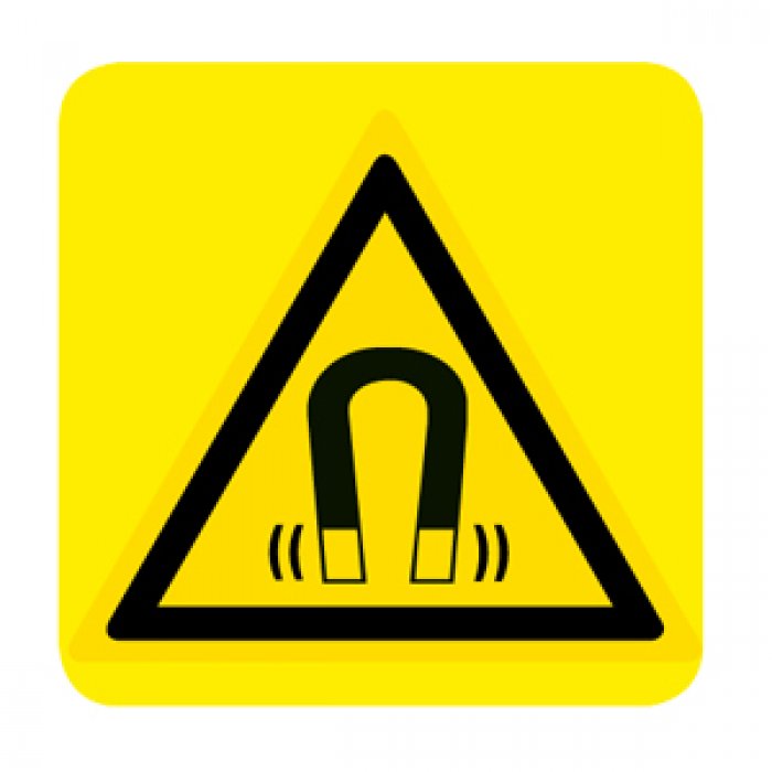 CAMPO MAGNETICO (CON TESTO) NORMA UNI EN ISO 7010 (W006393)