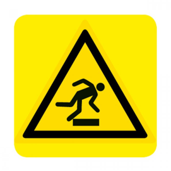 ATTENZIONE GRADINO (CON TESTO) NORMA UNI EN ISO 7010 (W007318)