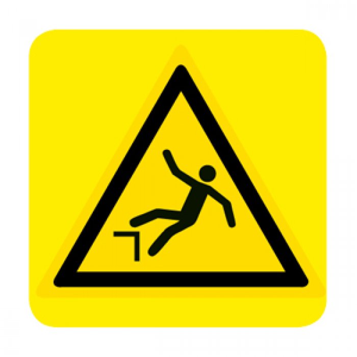 PERICOLO CADUTA CON DISLIVELLO NORMA UNI EN ISO 7010 (W008035)