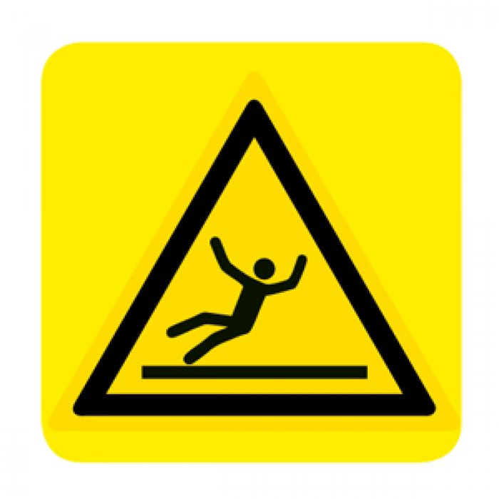 PAVIMENTO SCIVOLOSO (CON TESTO) NORMA UNI EN ISO 7010 (W011311)