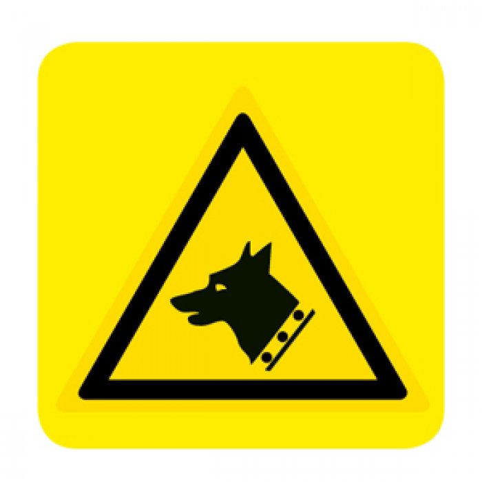 ATTENTI AL CANE (CON TESTO) NORMA UNI EN ISO 7010 (W013476)