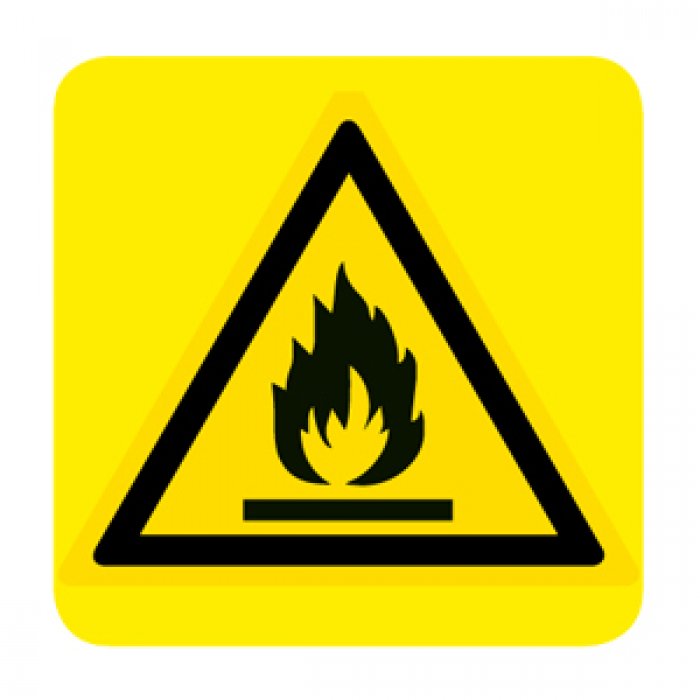 LIQUIDI INFIAMMABILI (CON TESTO) NORMA UNI EN ISO 7010 (W021448)