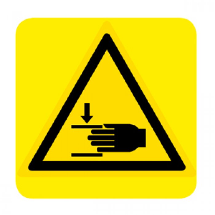 PERICOLO DI SCHIACCIAMENTO MANI NORMA UNI EN ISO 7010 (W024022)