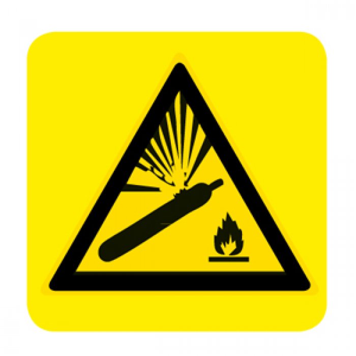 PERICOLO BOMBOLE IN PRESSIONE NORMA UNI EN ISO 7010 (W029050)