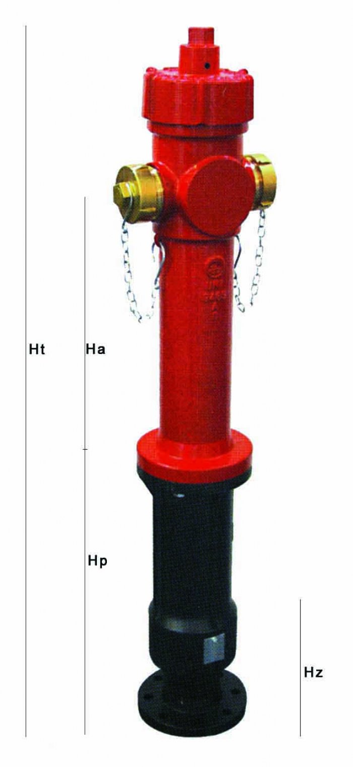 IDRANTE SOPRASUOLO MODELLO EUR CON 2 SBOCCHI  A NORMA UNI 14834 IN GHISA (0781)