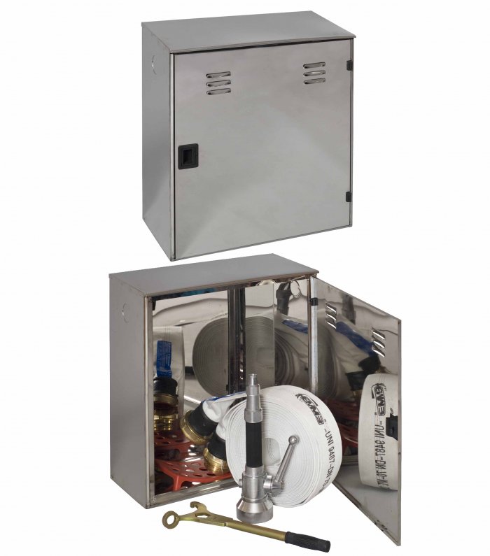 CASSETTA CORREDO IDRANTE INOX SINGOLA CON PORTELLO PIENO UNI70  (0227)