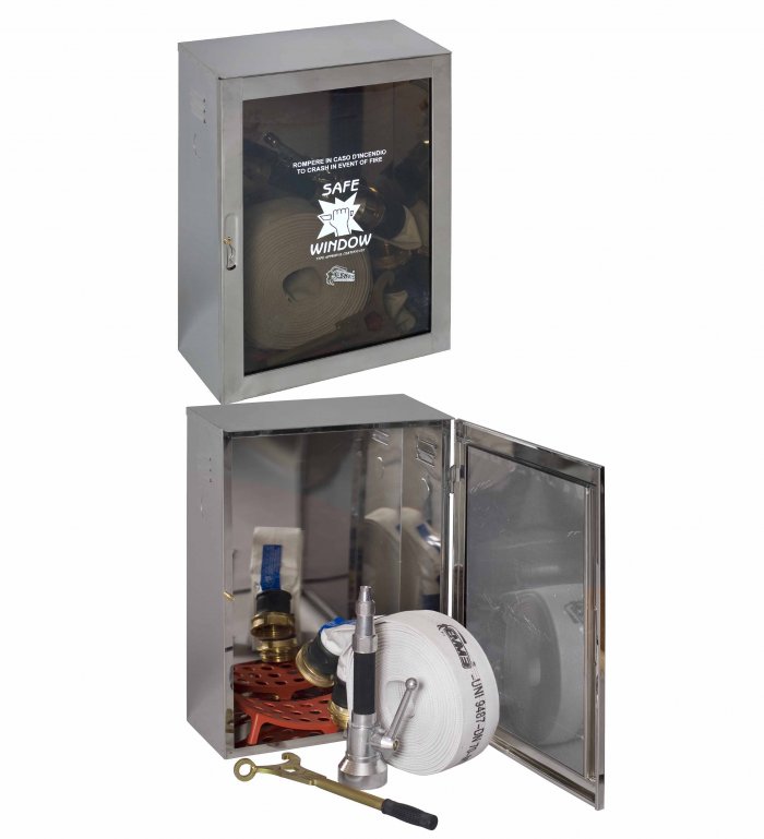 CASSETTA CORREDO IDRANTE INOX SINGOLA UNI70 CON LASTRA (0230)