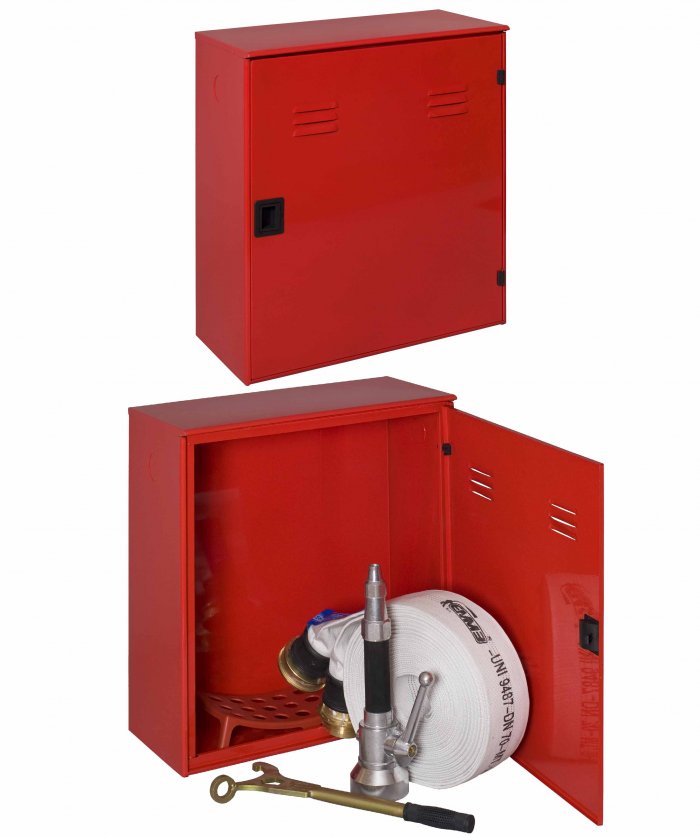 CASSETTA CORREDO IDRANTE ROSSA SINGOLA CON PORTELLO PIENO UNI70  (0233)