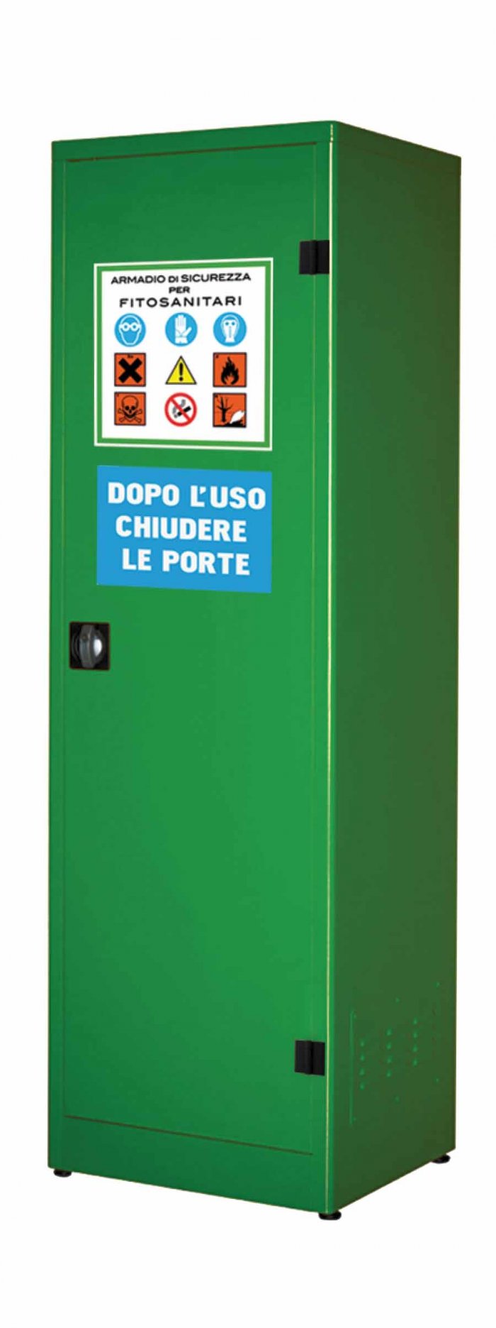 ARMADIO PER FITOSANITARI/PESTICIDI CON 1 ANTA CIECA + 3 RIPIANI + 1 VASCA DI FONDO (14 LT) (10093)