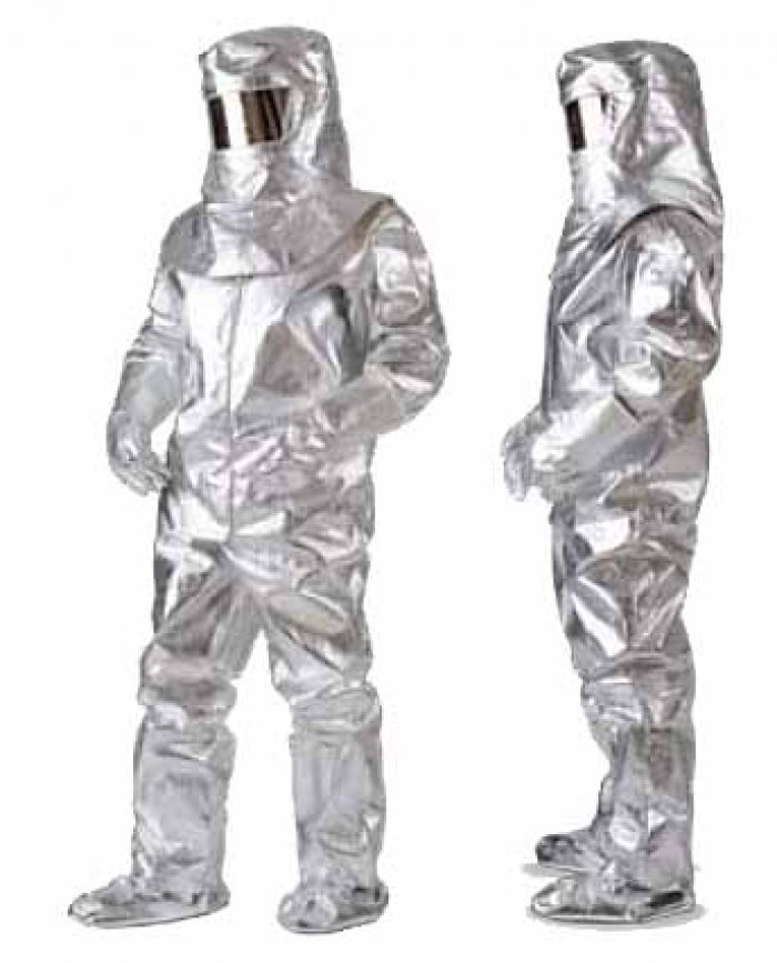 COMPLETO IN FIBRA ARAMIDICA ALLUMINIZZATA UNI EN ISO 11612:2009 A1B1C3D2E3  (10102)