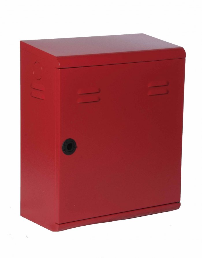 CASSETTA UNI 45 'SERIE LUXURY' CON PORTELLO PIENO ROSSO BUCCIATO DIM.420X220X532H (9250)