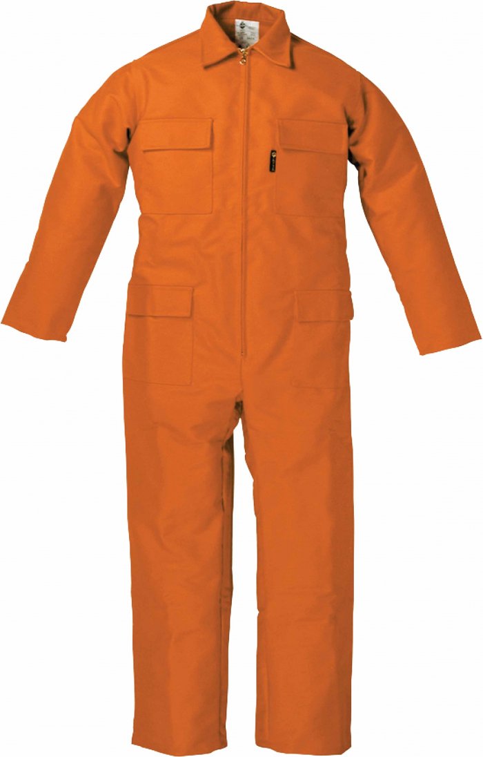 TUTA CE II CATEGORIA UNI EN ISO 11612:2009  COLORE ARANCIONE 100% ARAMIDE 185 g/mq  (9286)