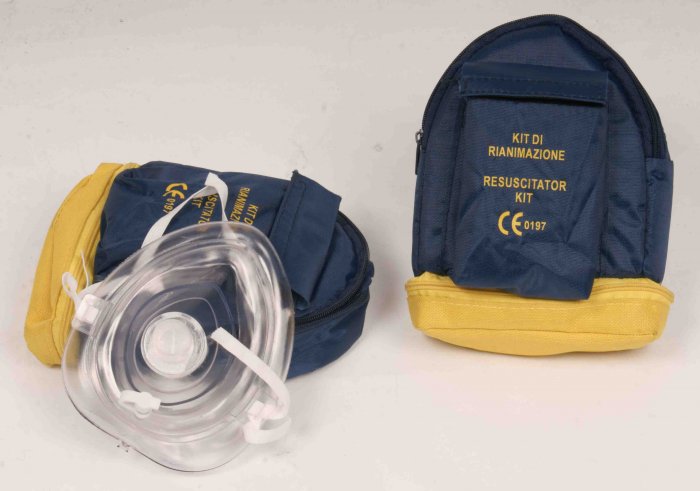 POCKET MASK MASCHERA RIANIMAZIONE BOCCA/BOCCA IN BORSETTA BLU (MAS017)