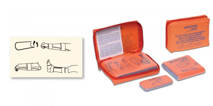 BOSTON KIT CON 4 PEZZI DI STECCHE PER FRATTURE IN 3 MISURE (STE110)