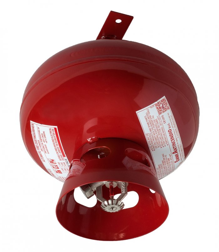 Dispositivo Antincendio Automatico a Polvere ABC - kg 1 - PED 2014/68/UE - Modello 13019-1 - a soffitto
