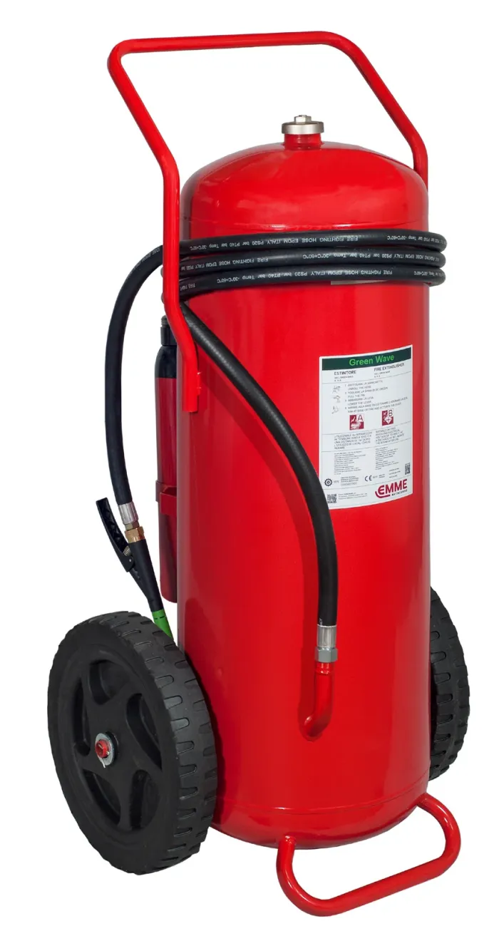 Estintore Carrellato 19118-701 - GW100P a Schiuma Senza Fluoro Green Wave da 100 Litri pressurizzato al momento dell'uso