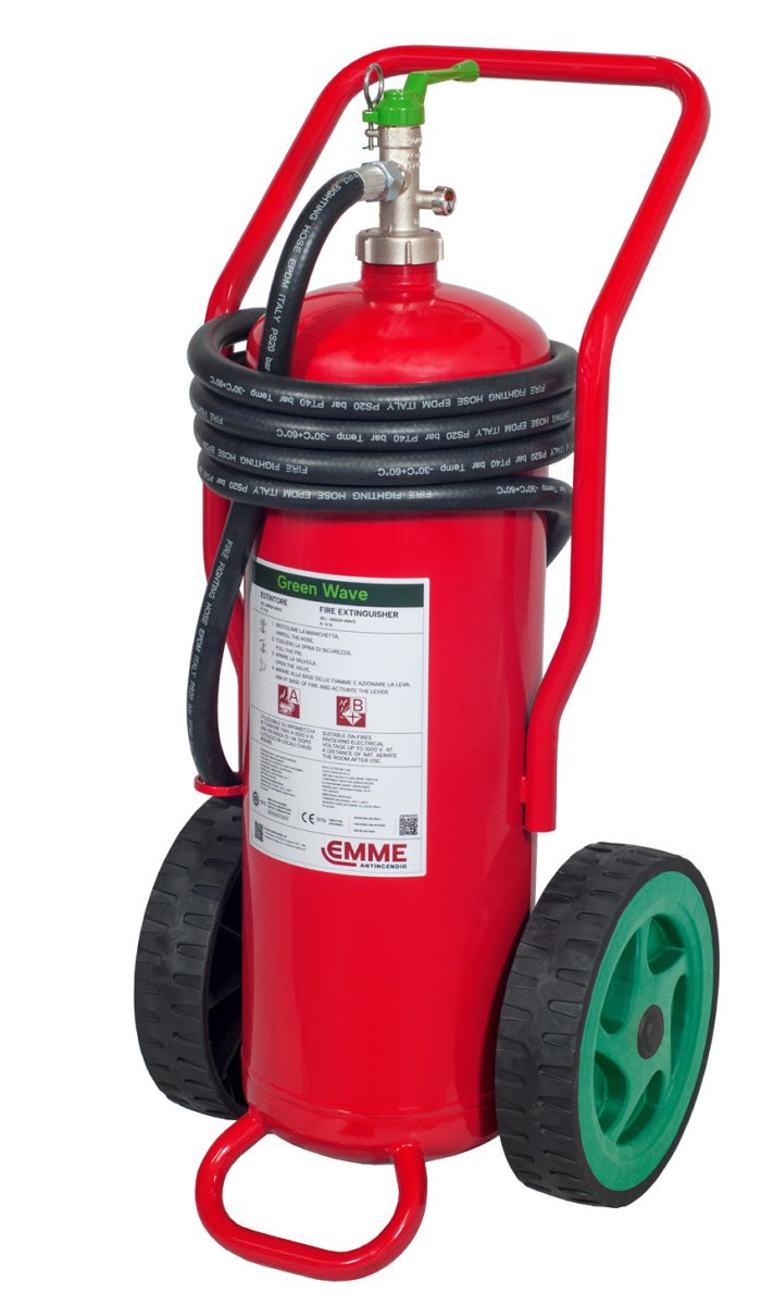Estintore Carrellato a Schiuma Senza Fluoro "Green Wave" da 25 Litri - Modello 19258-400 - GW25P