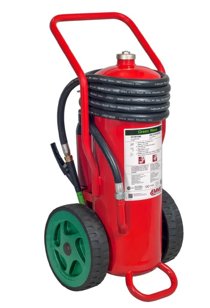 Estintore Carrellato 19258-701 - GW25A a Schiuma Senza Fluoro Green Wave da 25 Litri pressurizzato al momento dell'uso