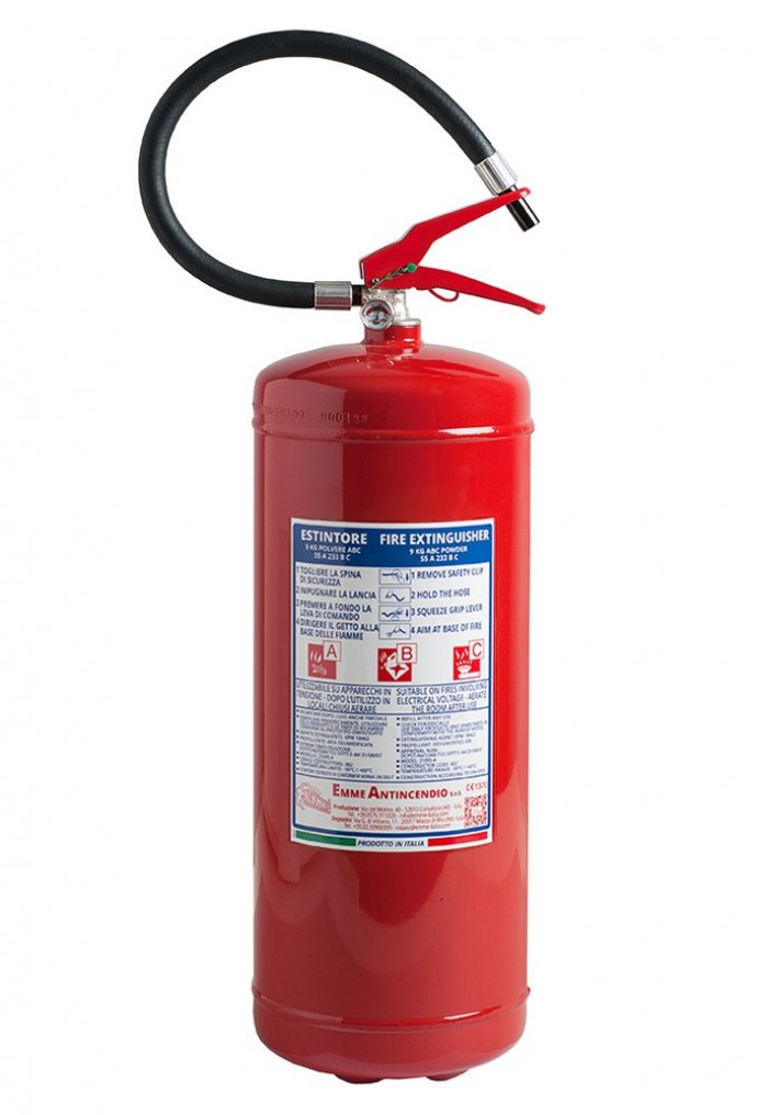 9Kg Powder Fire Extinguisher- Code 21095- 55A 233B C- EN 3-7