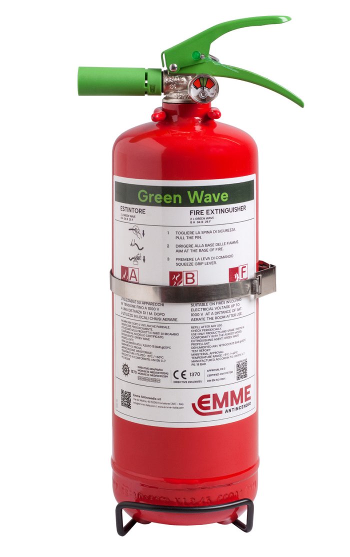 Estintore a Schiuma Senza Fluoro "Green Wave" da 2 Litri - Modello 22020-700 - GW2P