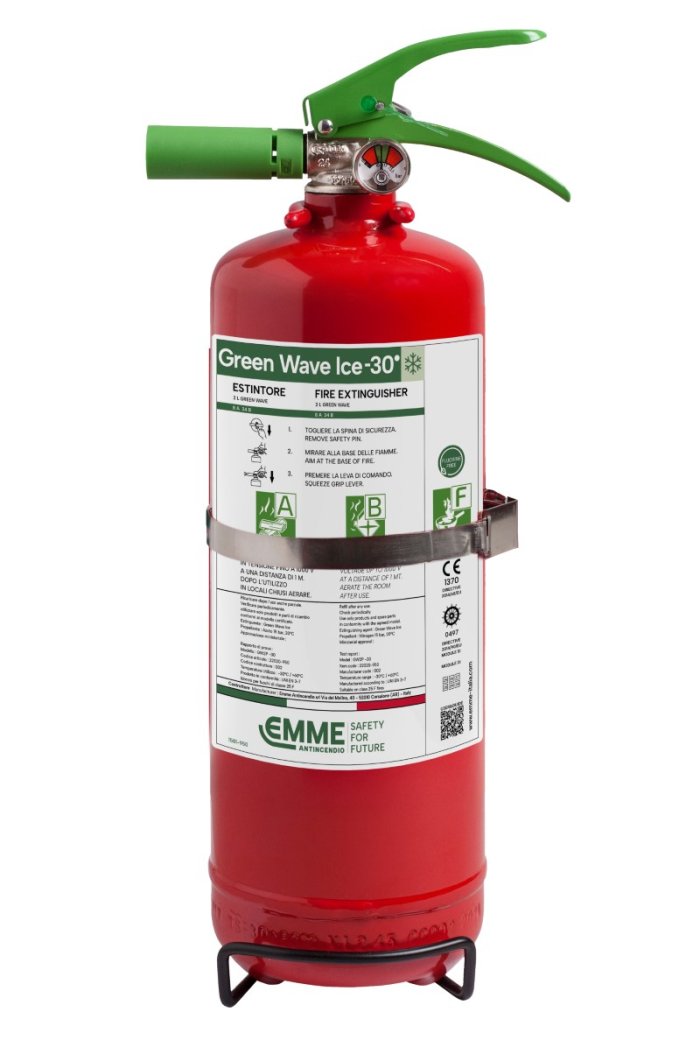 Estintore a schiuma senza fluoro Green Wave Ice -30° da 2 litri - 8A 34B 25F - Modello 22020-950 - GW2P-30