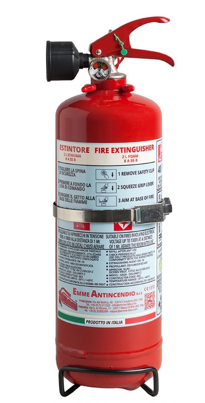 2 L Foam Anti-Freeze Portable fire extinguisher - PED EN 3-7 - Model: 22020