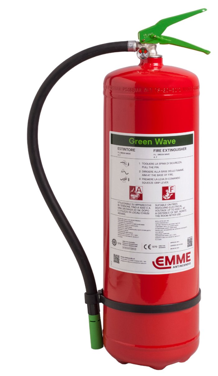 Estintore Green a Schiuma Senza Fluoro "Green Wave" da 9 Litri - Modello 22095-500 - GW9Plus