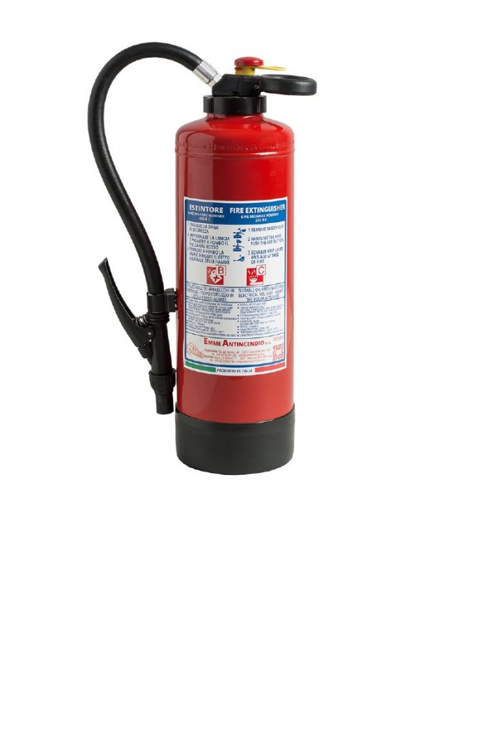 6 Kg Potassium Sulphate Powder Fire Extinguisher UNI EN 3-7  - 25064-1 - Fire Rating 233 B C