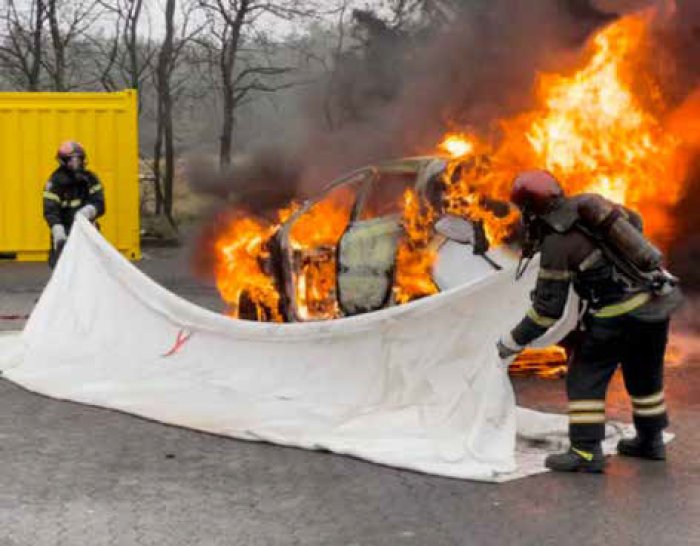 Coperta Antifiamma, Antincendio ed Ignifuga per auto e veicoli - Codice 2930-96