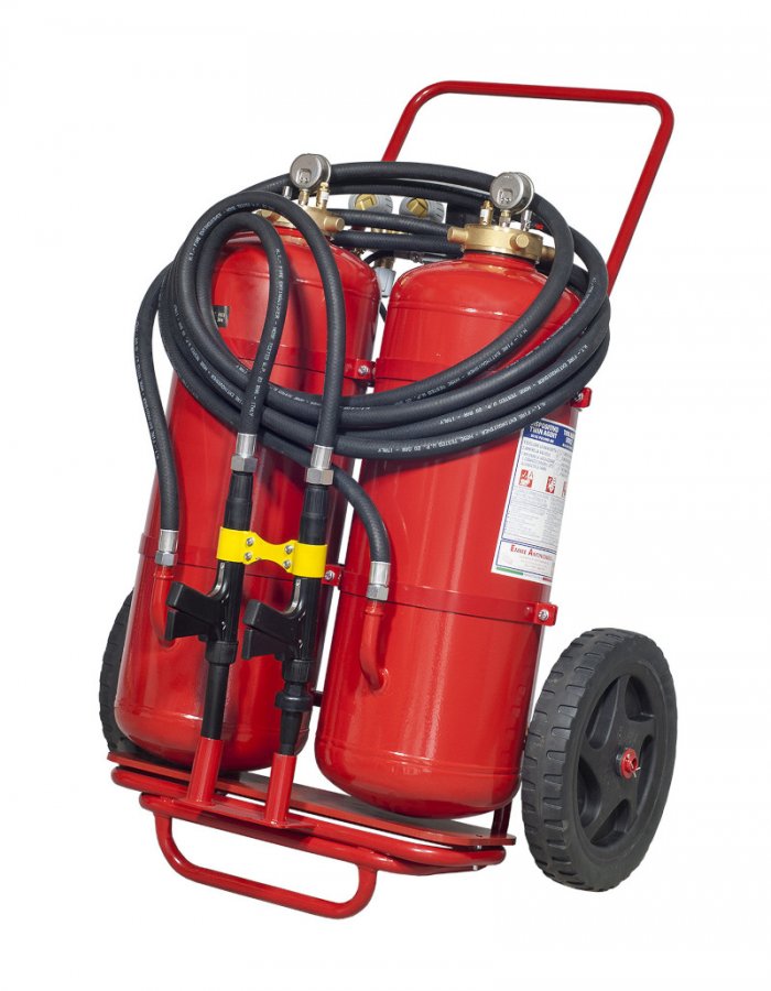 TWIN AGENT WHEELED DEVICE 50 Kg Powder - 50 L Foam - Codice 30509
