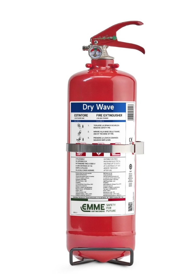 Estintore EN 3/7 Polvere ABC  KG  2 13 A 89 B C  -21021-1 - PED 2014/68/UE - MED 2014/90/UE